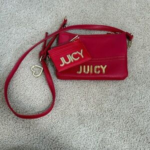 Juicy Couture Bold Red Crossbody Bag with Gold Accents